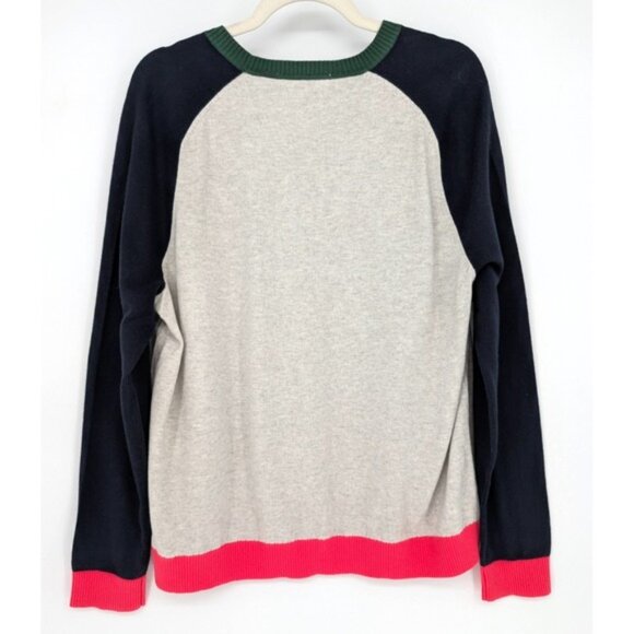 Boden Women Cashmere Blend Preppy Colorblock Meg Saddle Sleeve Jumper Large Grey - Picture 4 of 10